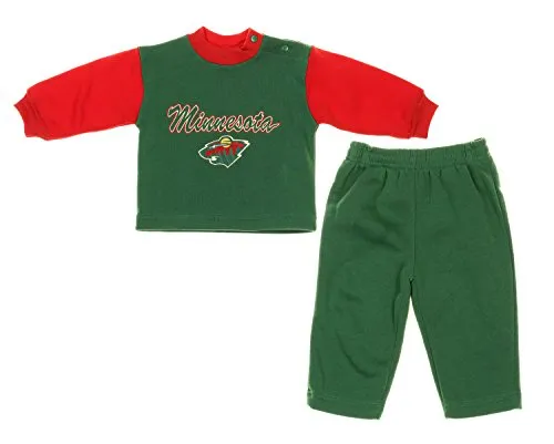 Minnesota Wild NHL Hockey Baby Infant Sweatshirt & Sweatpants Set - Green / Red