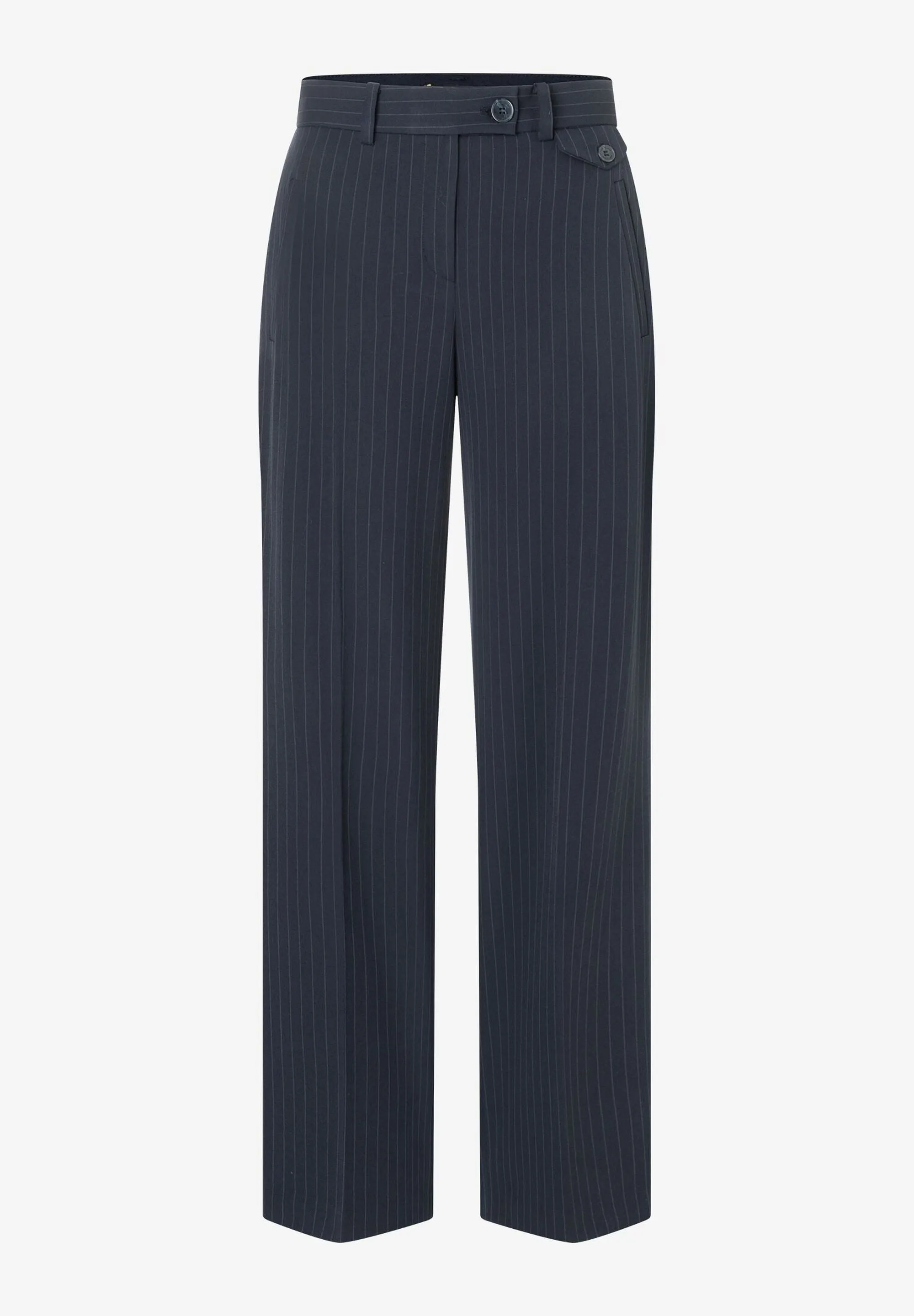 More & More Wide Leg Pinstripe Trousers Navy