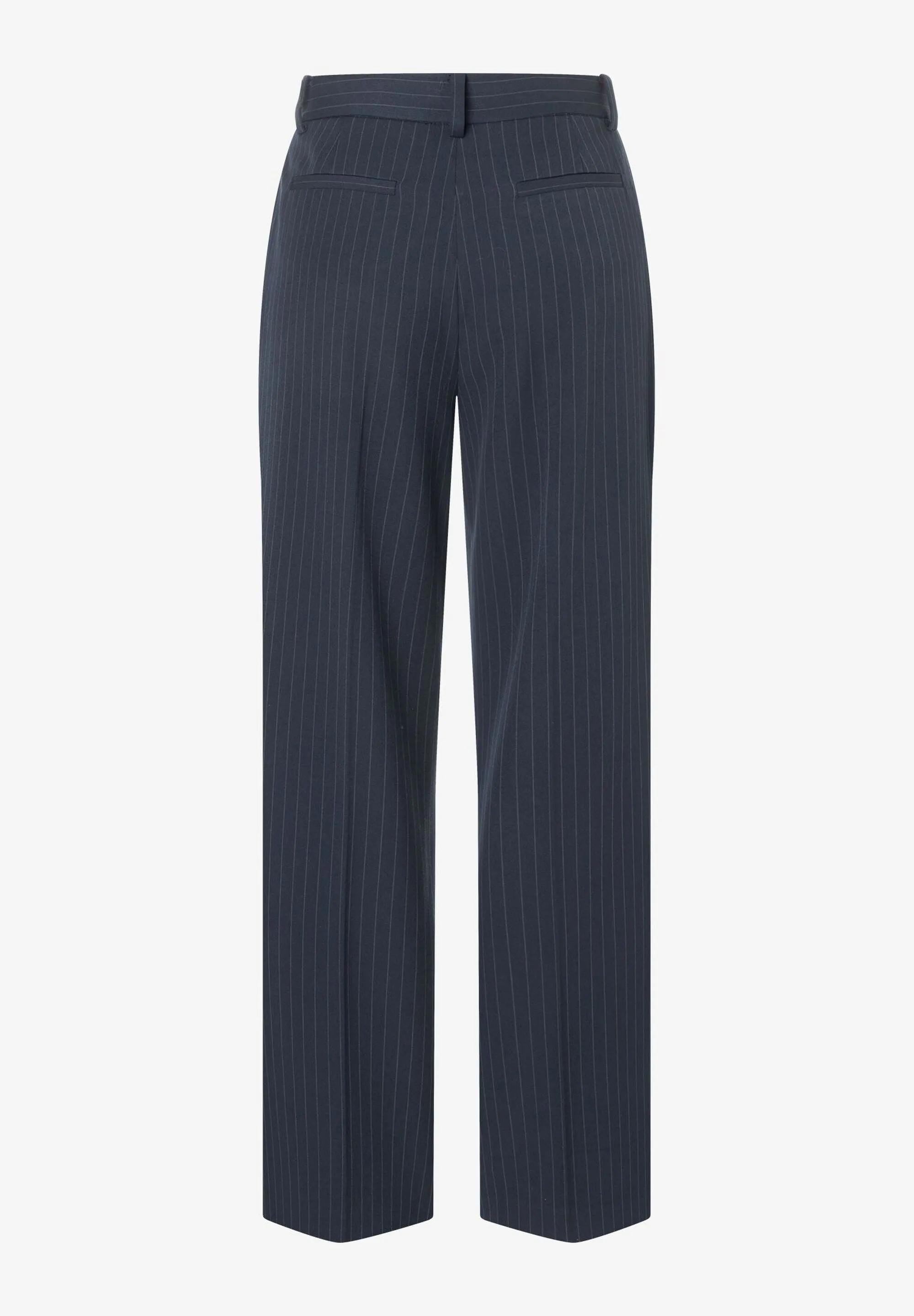 More & More Wide Leg Pinstripe Trousers Navy