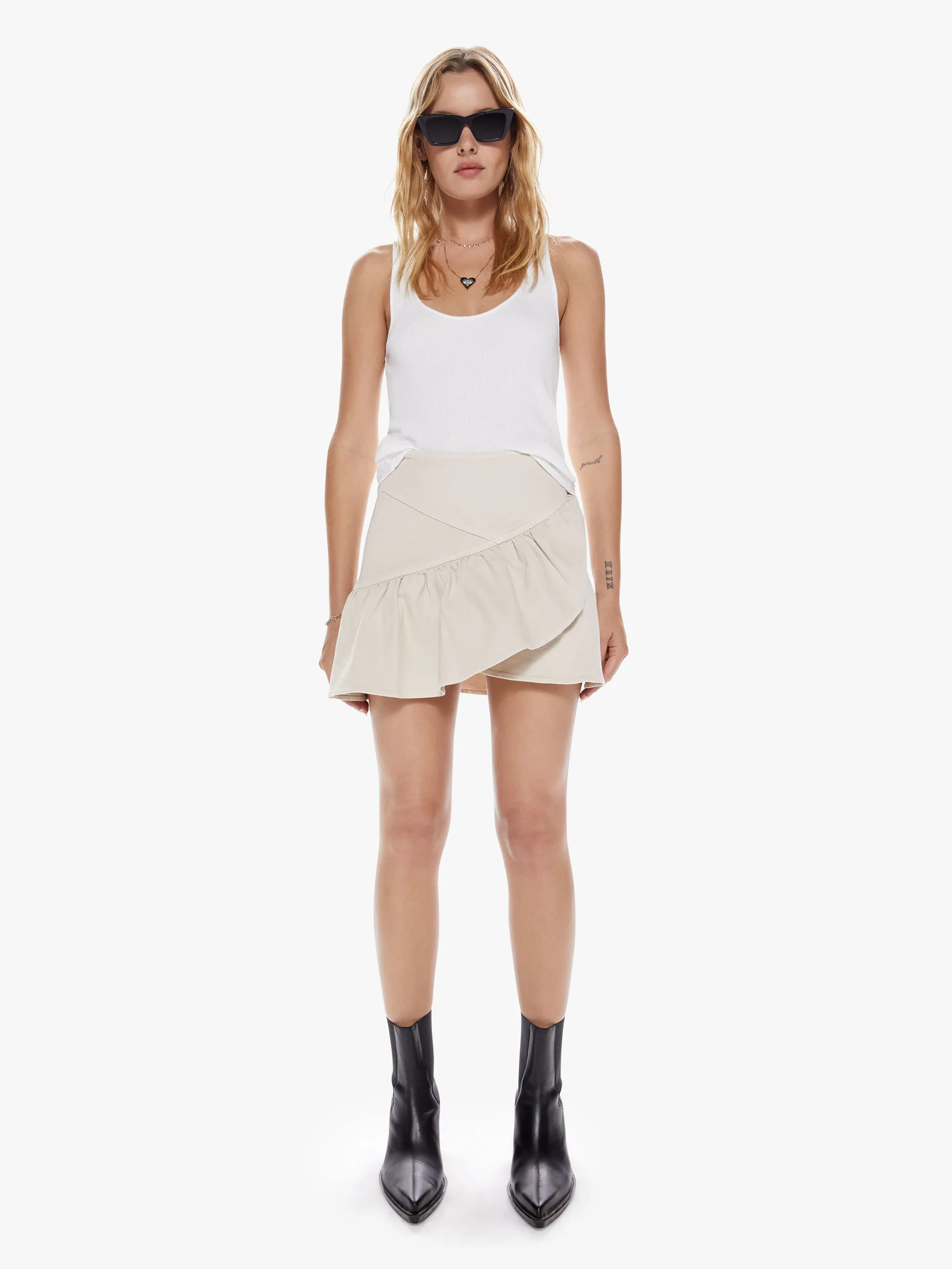 Mother - The Minx Mini Skirt in Fog