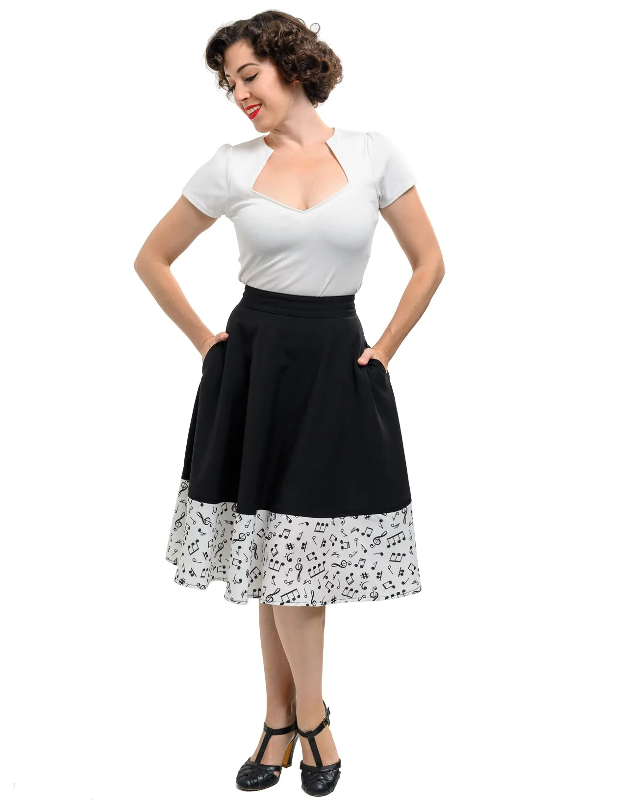 Music Note Thrills Skirt with Pockets