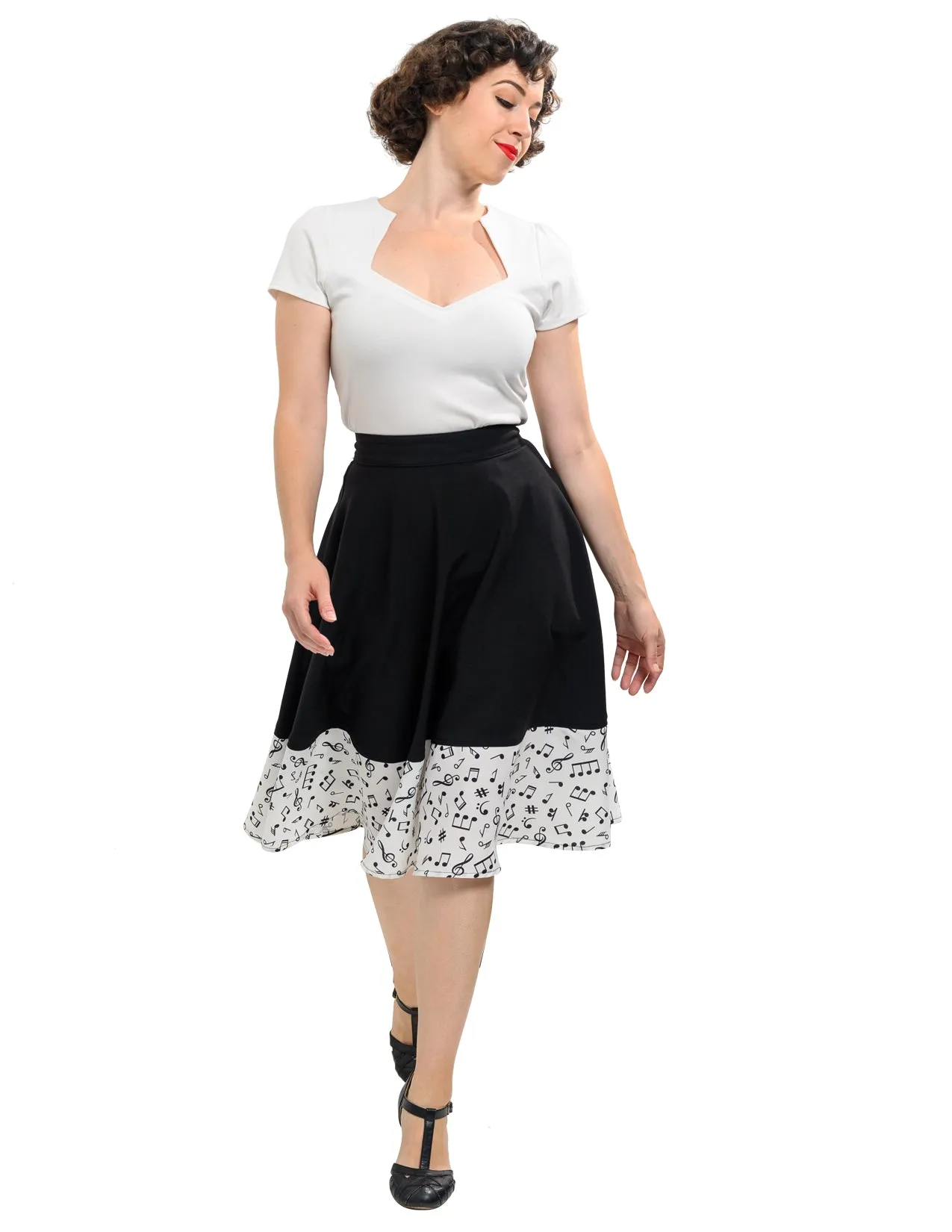 Music Note Thrills Skirt with Pockets