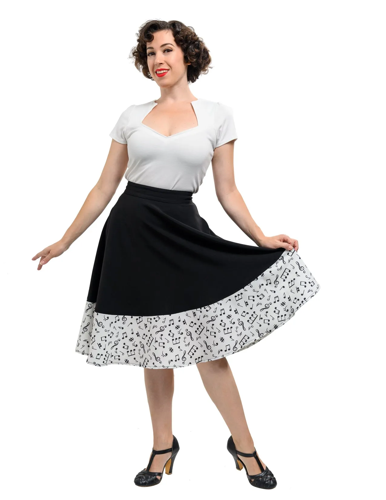 Music Note Thrills Skirt with Pockets