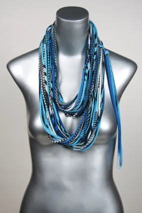 Necklush Infinity Scarf / Blue & Black / Unisex