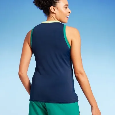 New - Lands' End Women's High Neck Tankini Swimwear Tank Top UPF 50 