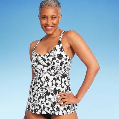 New - Lands' End Women's UPF 50  Floral Tankini Tank Top Swimwear