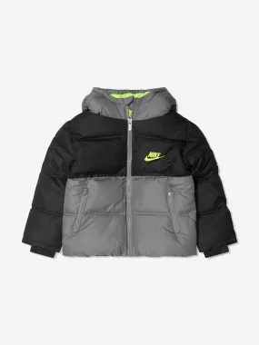 Nike Boys Colourblock Puffer Jacket in Black