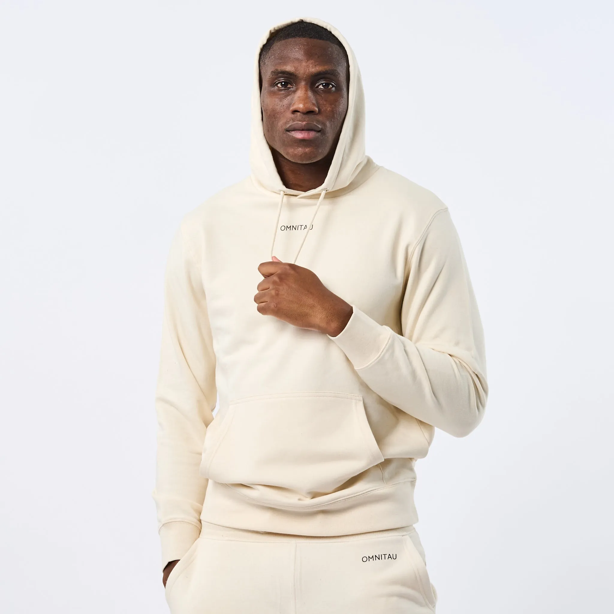 Omnitau Men's Presence Organic Cotton Medium Fit Hoodie - Cream