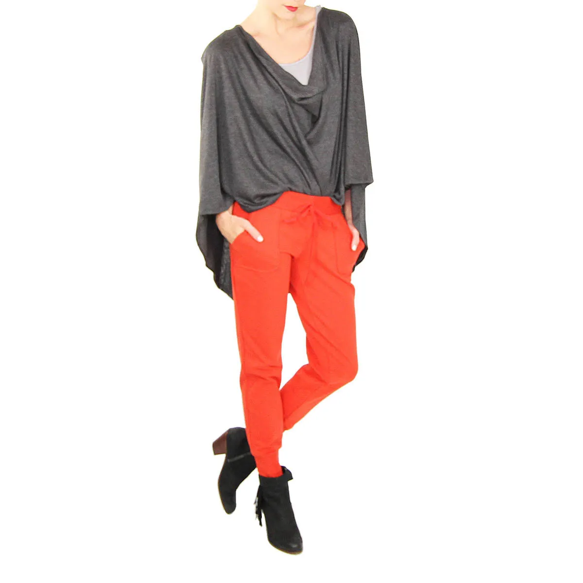 Orange Slouchy Drawstring Pants