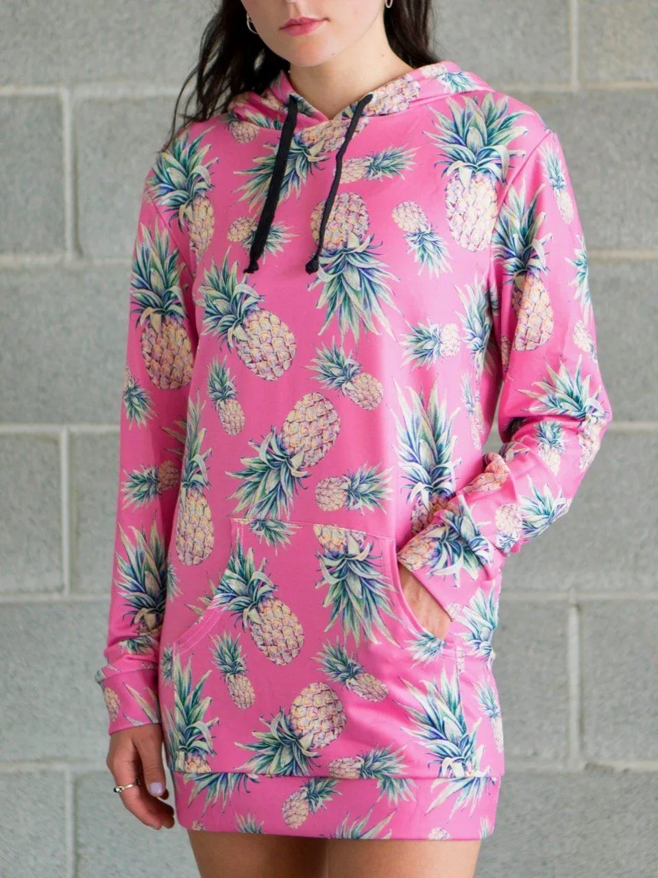 Pink Pineapple Hooded Dress