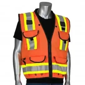 PIP - ANSI Type R Class 2 Two-Tone Fifteen Pocket Tech-Ready Ripstop Surveyors Vest with Mesh Back