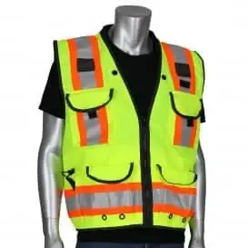 PIP - ANSI Type R Class 2 Two-Tone Fifteen Pocket Tech-Ready Ripstop Surveyors Vest with Mesh Back