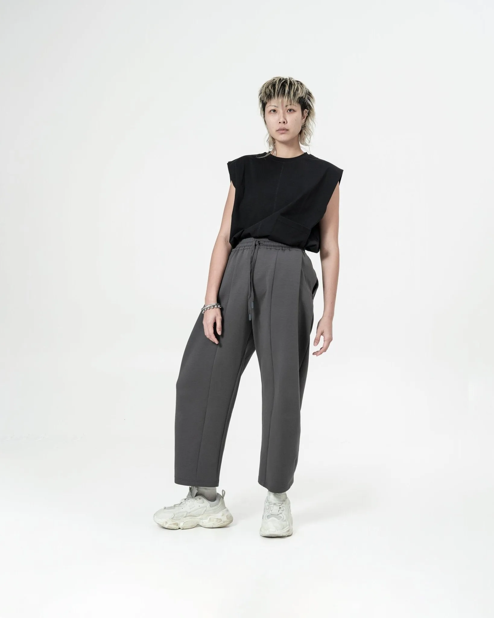 Pleated Sweatpants - Graphite