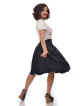 Pocket High Waist Thrills Skirt in Navy