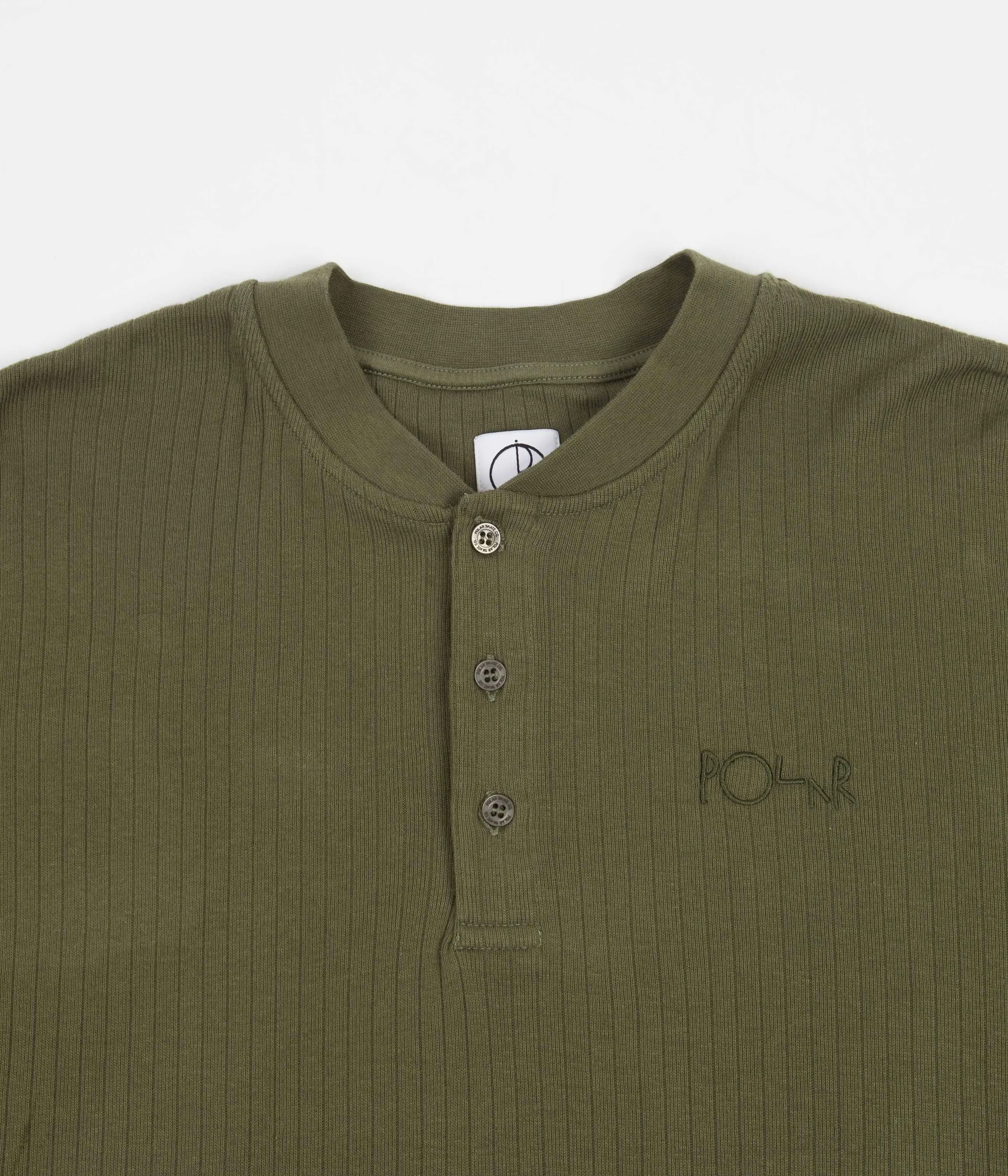 Polar Rib Henley Long Sleeve T-Shirt - Uniform Green