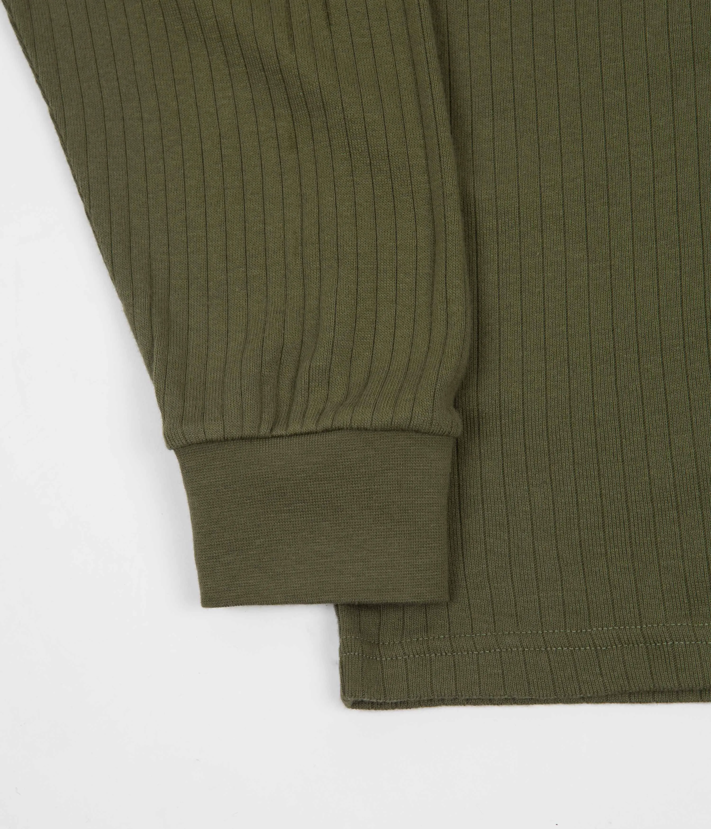 Polar Rib Henley Long Sleeve T-Shirt - Uniform Green