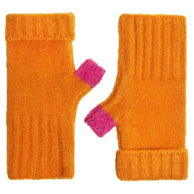 Powder Cassia Wrist Warmers - Tangerine Orange