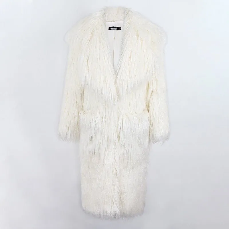 Pre Order:  Oversized Shaggy Faux Fur Coat