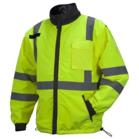 Pyramex® Hi Vis Reversible Windbreaker Weatherproof 4 in 1 Bomber Safety Jacket - ANSI Class 3 - RJR34