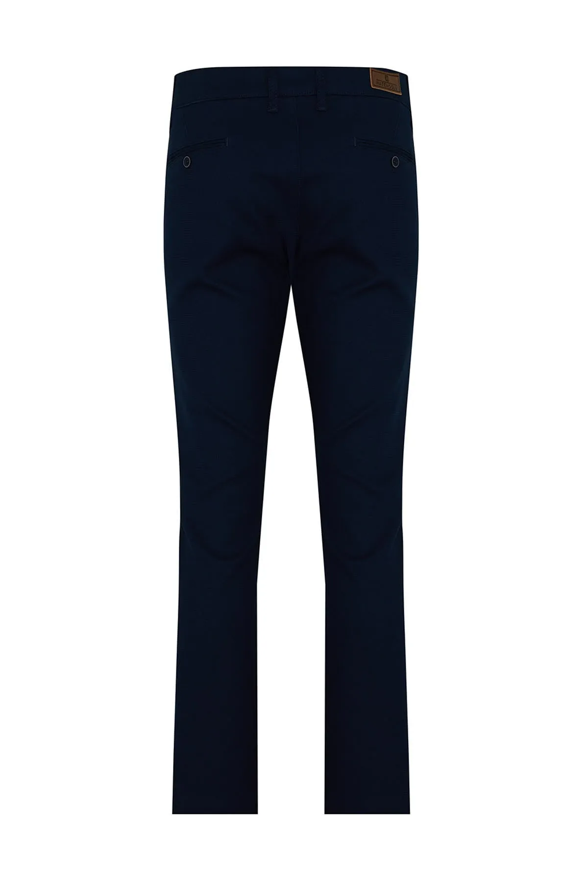 Regular Fit Side Pocket Navy Cotton Casual Pants