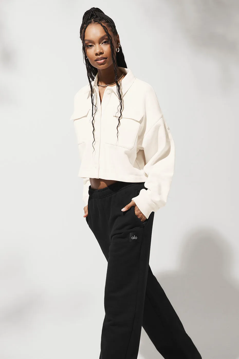 Renown Cropped Button-Up Pullover - Ivory