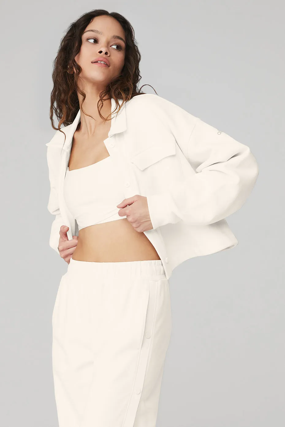 Renown Cropped Button-Up Pullover - Ivory