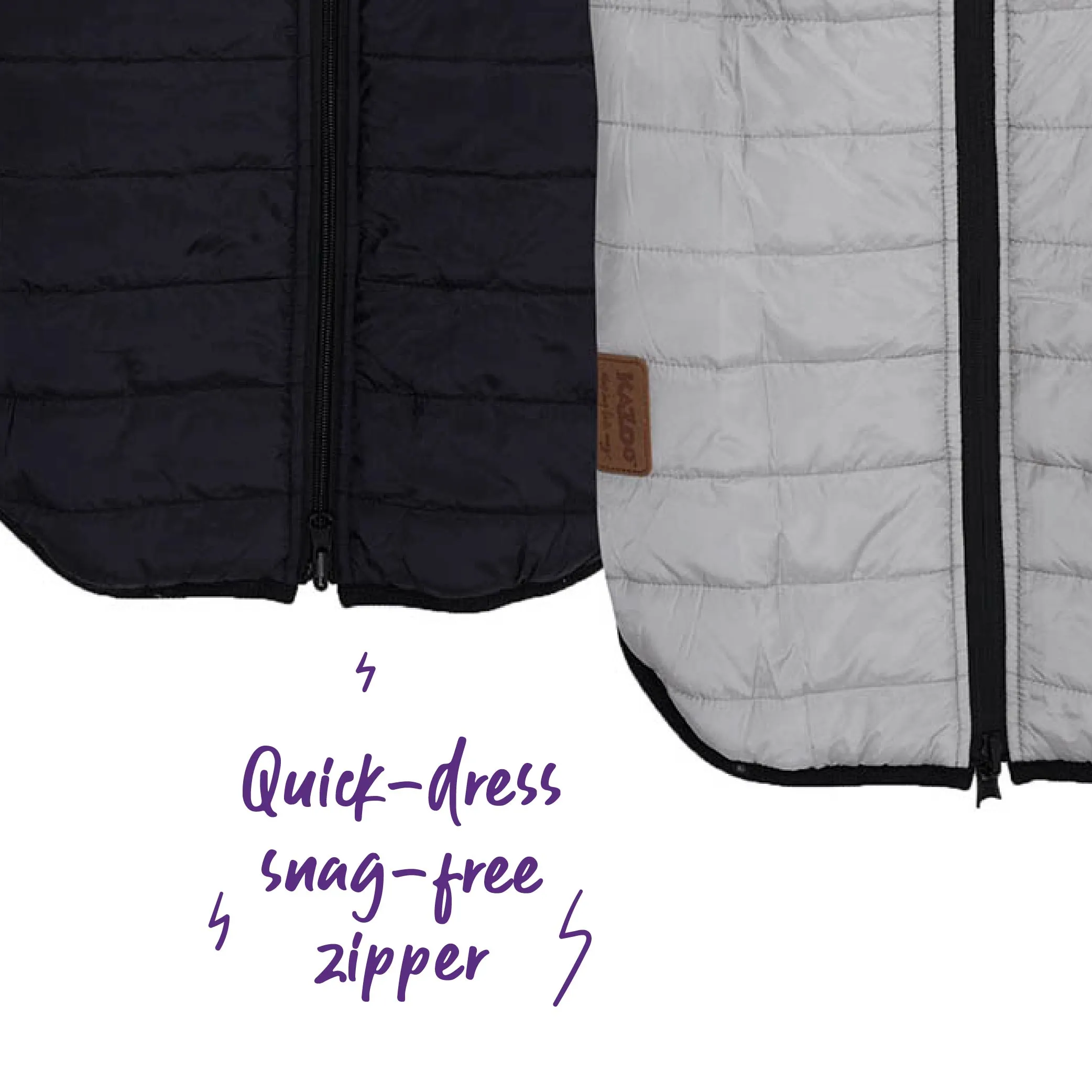 Reversible Puffer Dog Jacket - Black & Silver