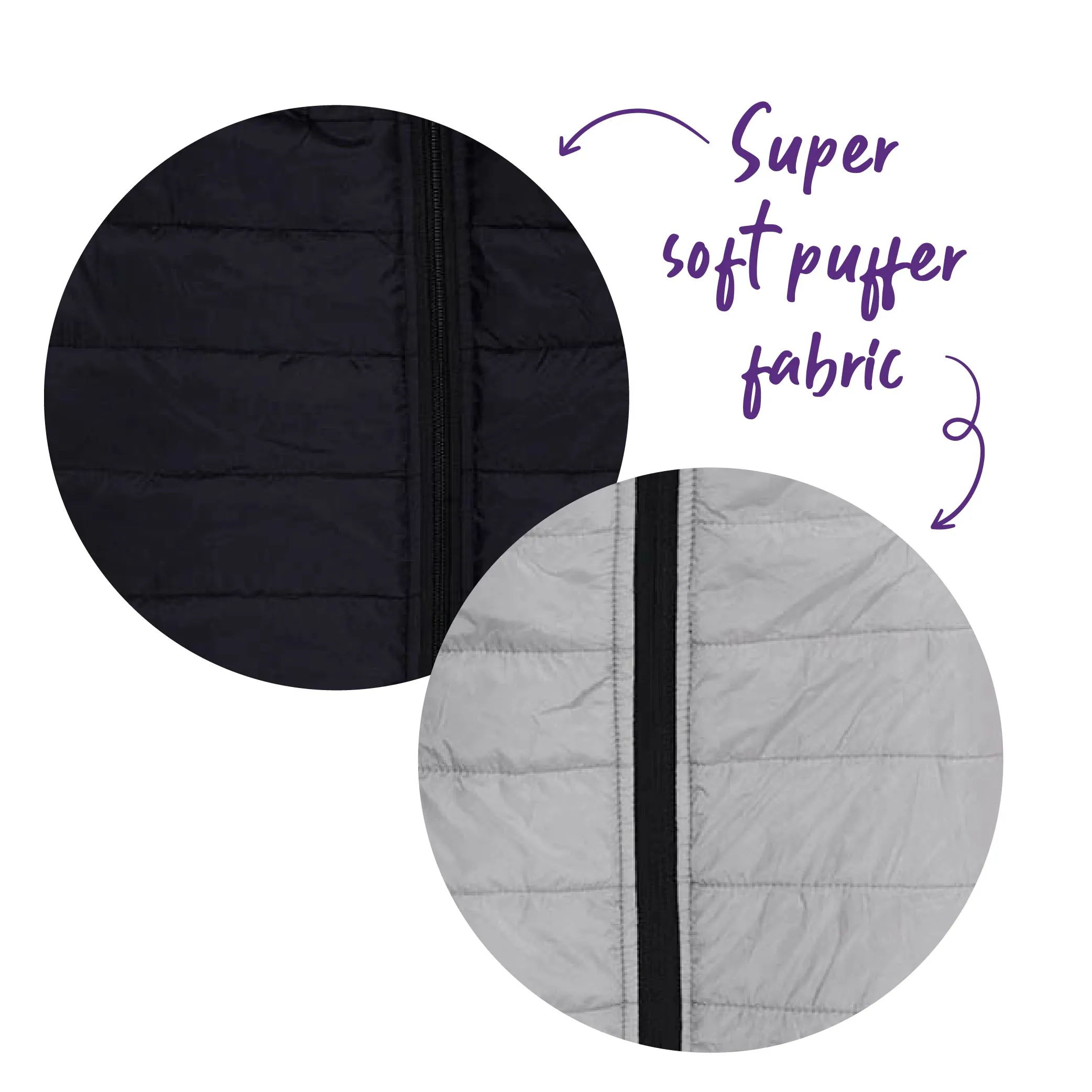 Reversible Puffer Dog Jacket - Black & Silver