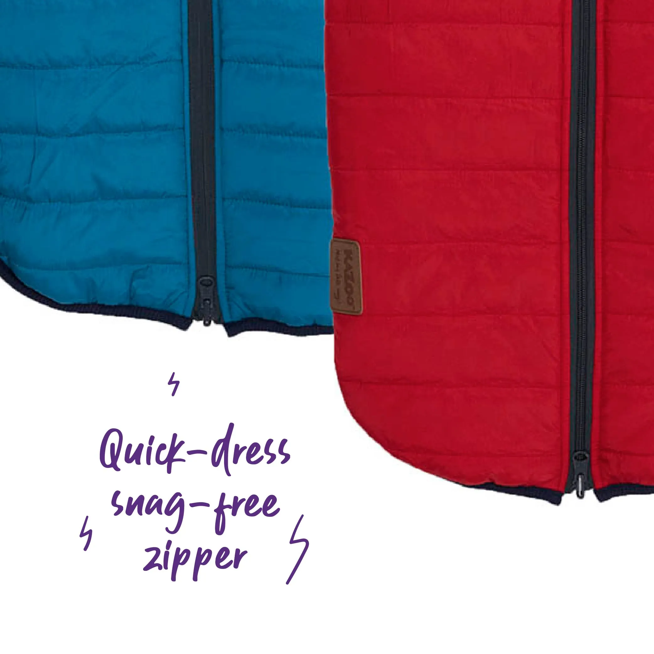 Reversible Puffer Dog Jacket - Red & Blue