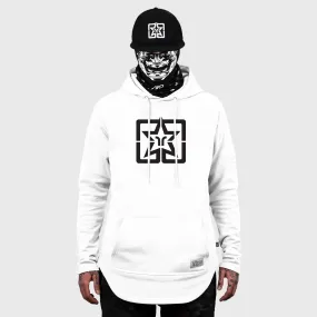 Ride Rich Emblem Scoop Pullover Hoodie {White}