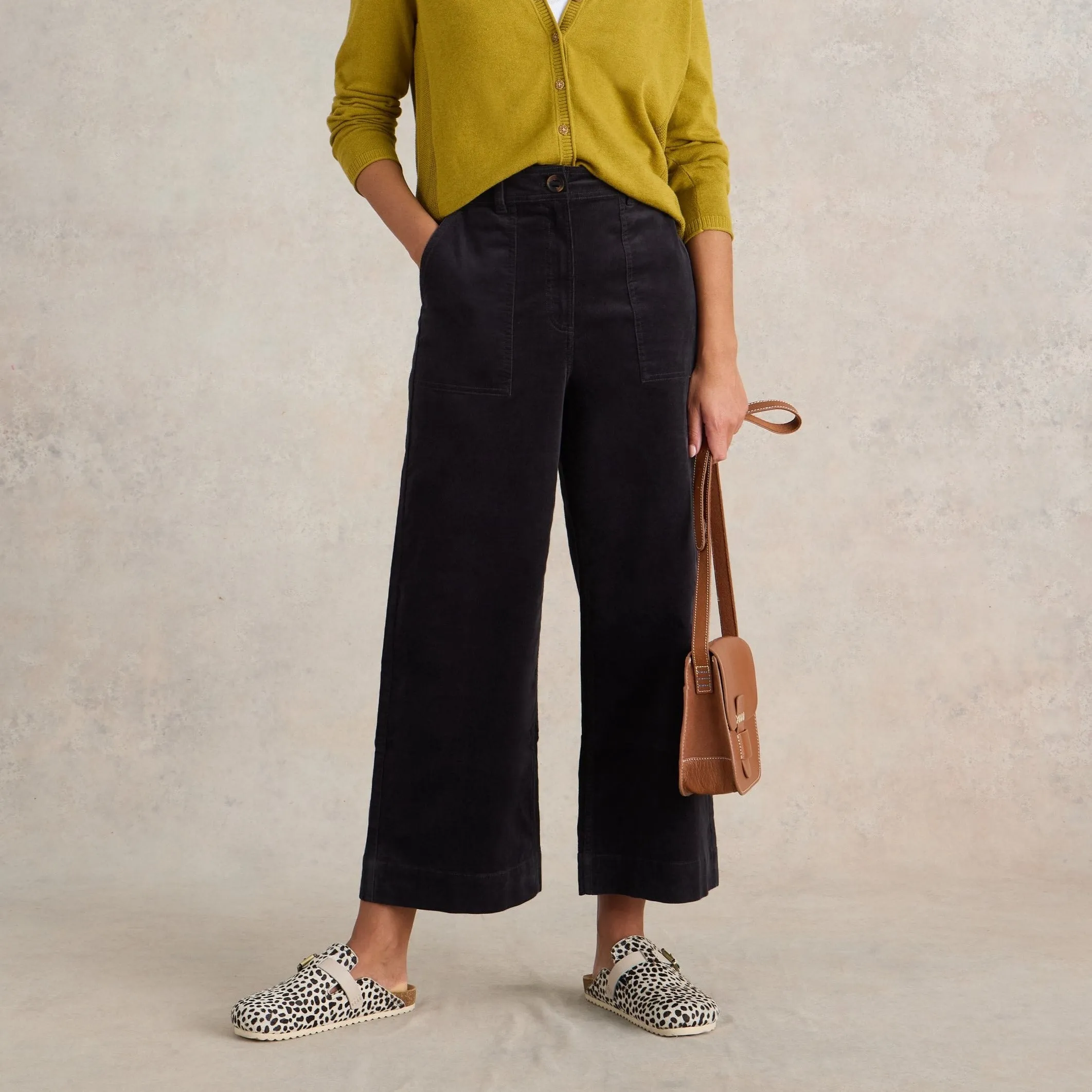 Romy Cord Culottes - Dark Grey