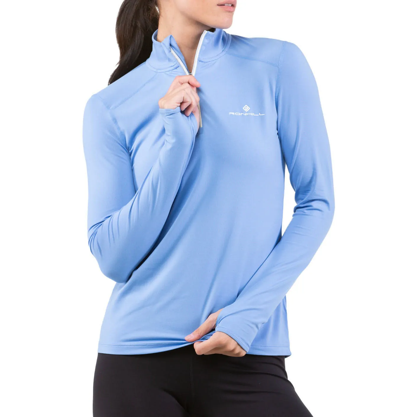 Ronhill Life Practice Half Zip Long Sleeve Womens Running Top - Blue