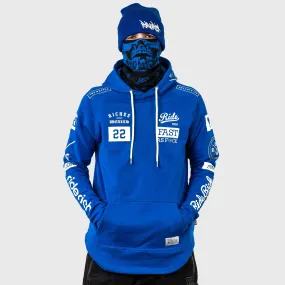 RR GP Scoop Pullover Hoodie {White on Blue}