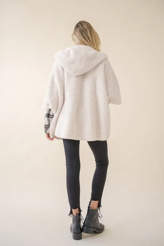 Sherpa Zip Up Hoodie Pancho