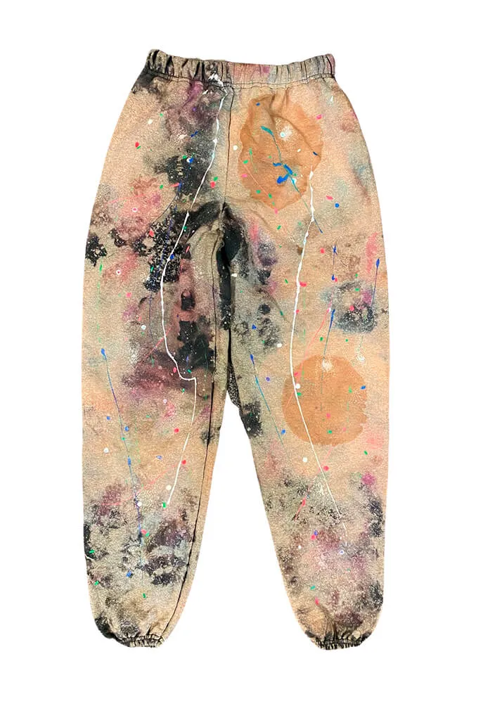 SINGER22 OOAK22 Paint Splattered and Bleached Sweatpants