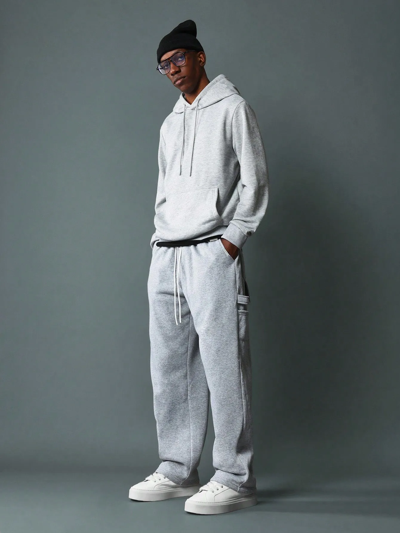 Skater Fit Carpenter Sweatpants With Drawstrings