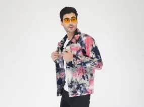 SLAY. Men's Tie Dye Denim Jacket