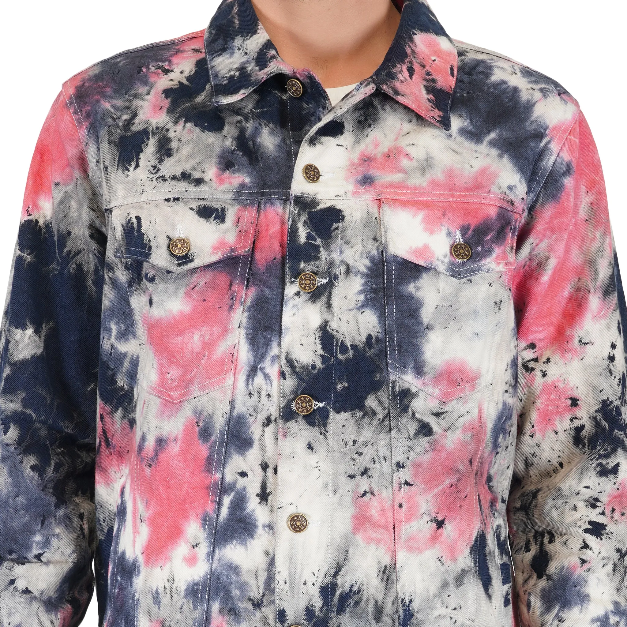 SLAY. Men's Tie Dye Denim Jacket