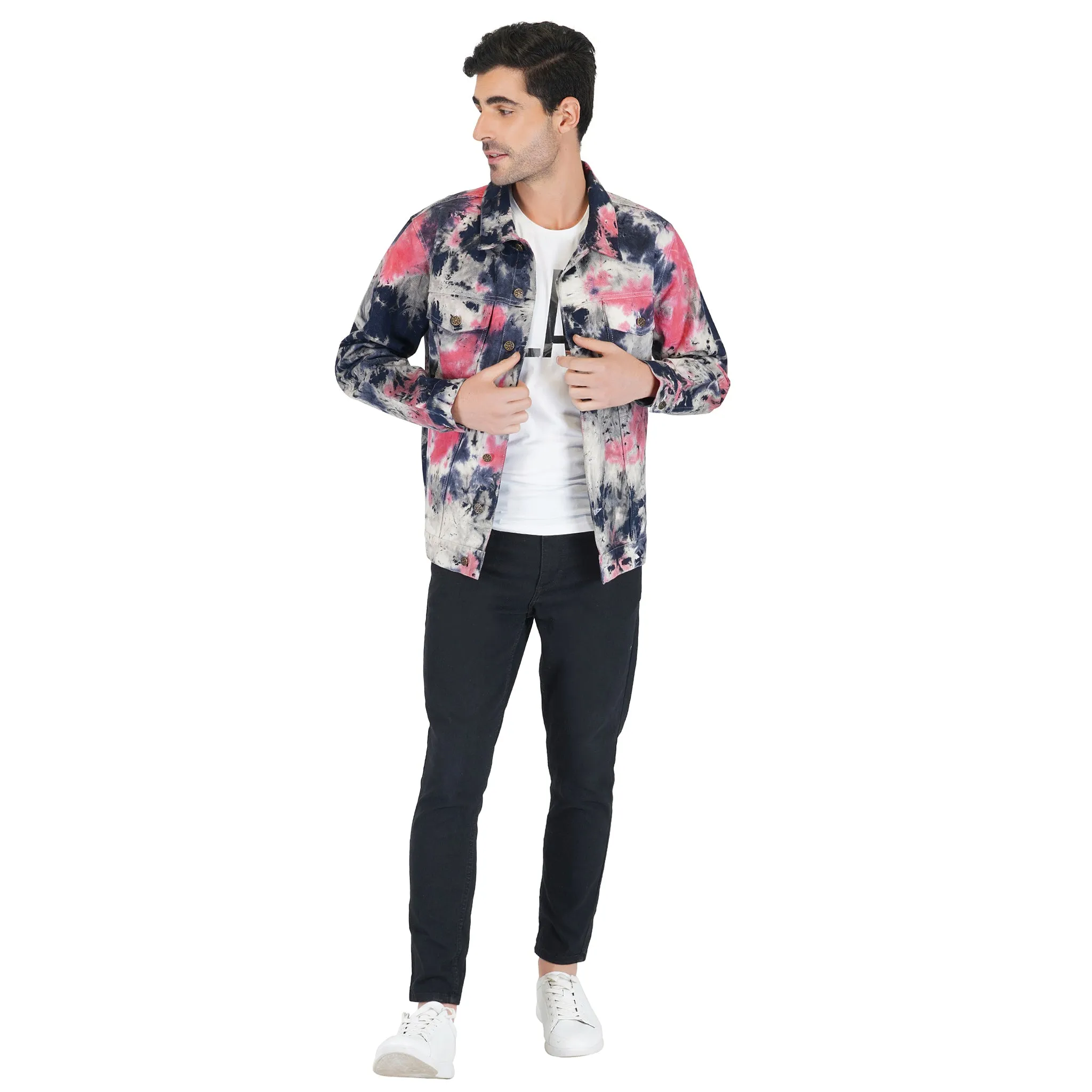 SLAY. Men's Tie Dye Denim Jacket