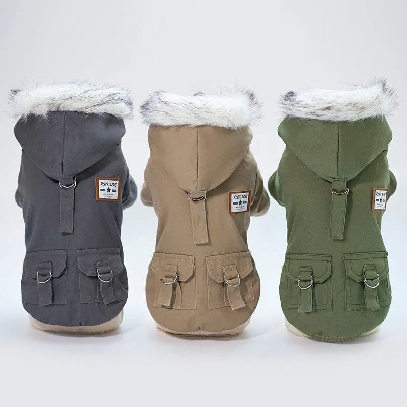 Small Dog Coats, Warm Fleece Cold Weather Coats for Small to Medium Dogs with Harness Hole 