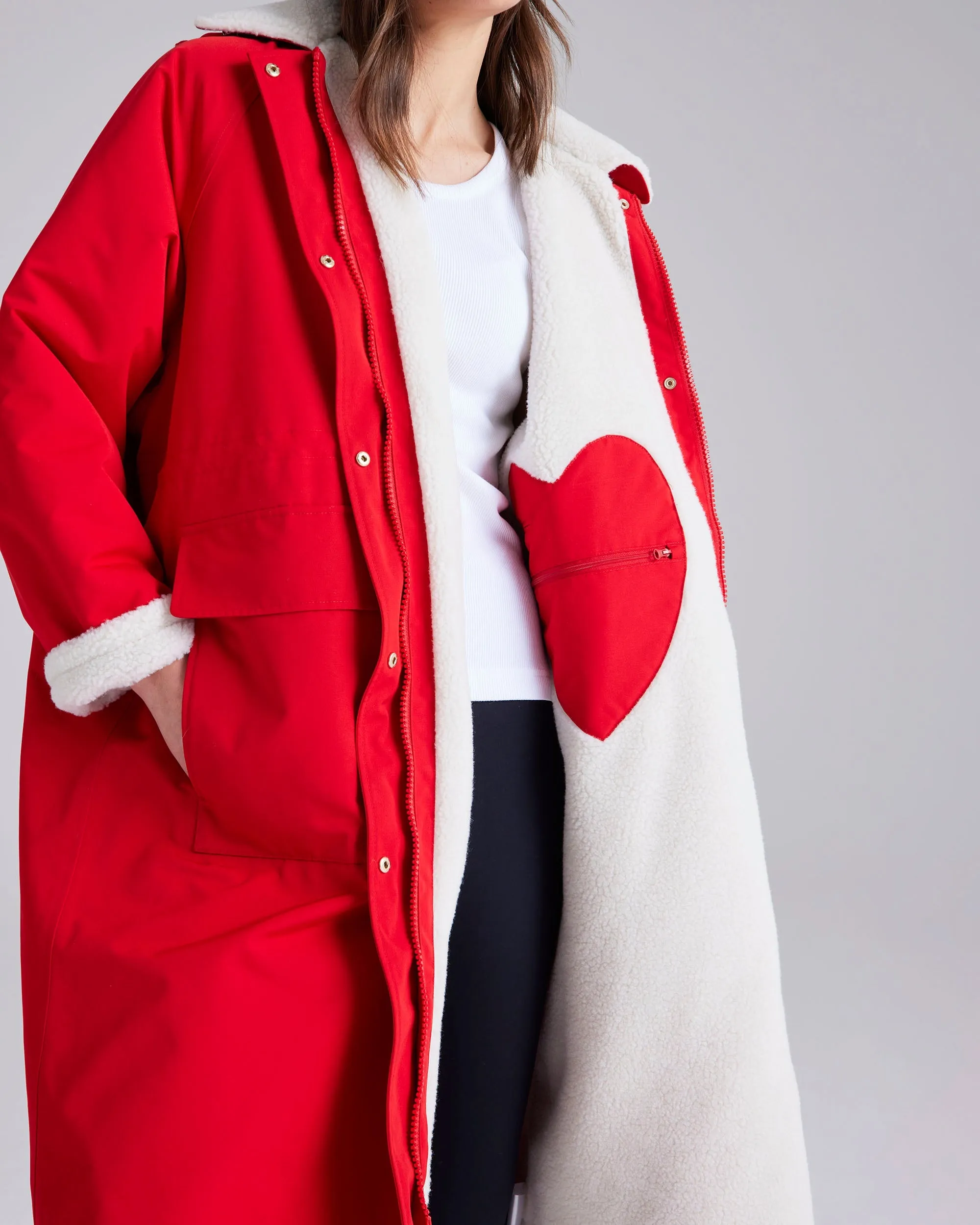 Snuggler Red Waterproof Changing Robe by Cape Cove