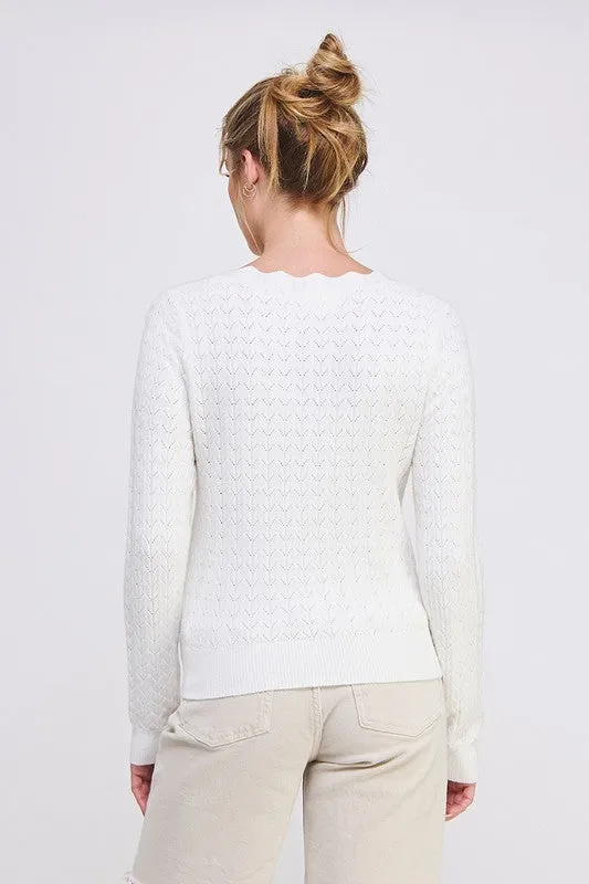 Soft & Fine Pointelle Sweater