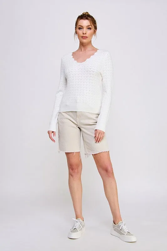 Soft & Fine Pointelle Sweater