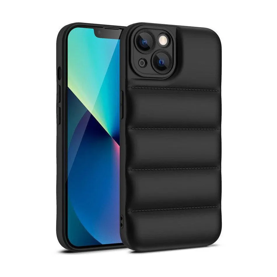 Soft Puffer Jacket Style Mobile Phone Case for iPhone 11 Pro Max - Black