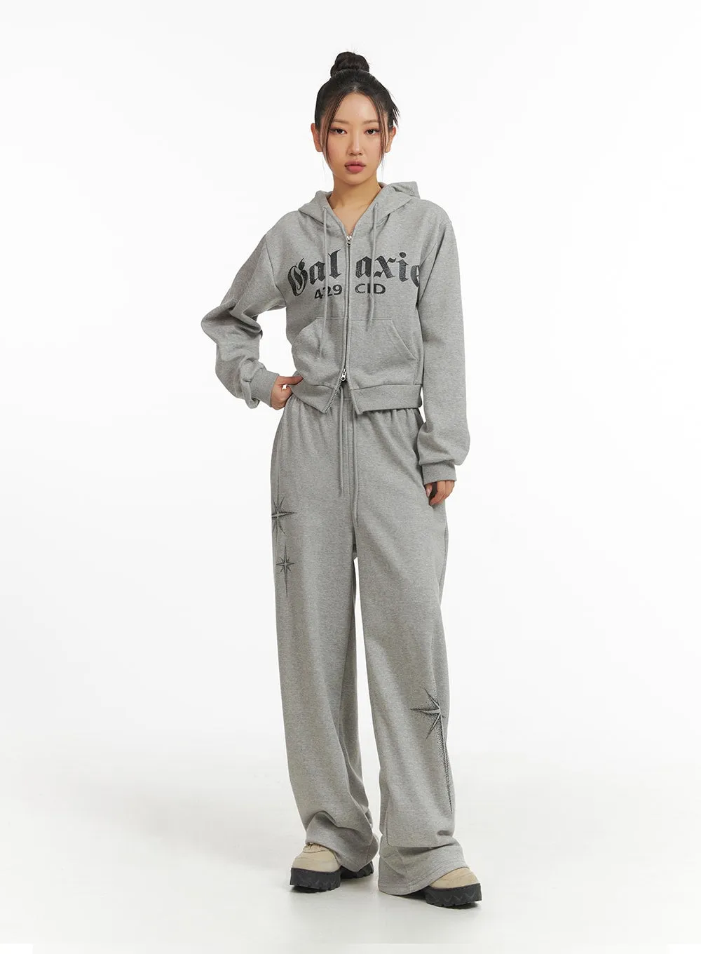 Star Print Straight Leg Sweatpants CJ429