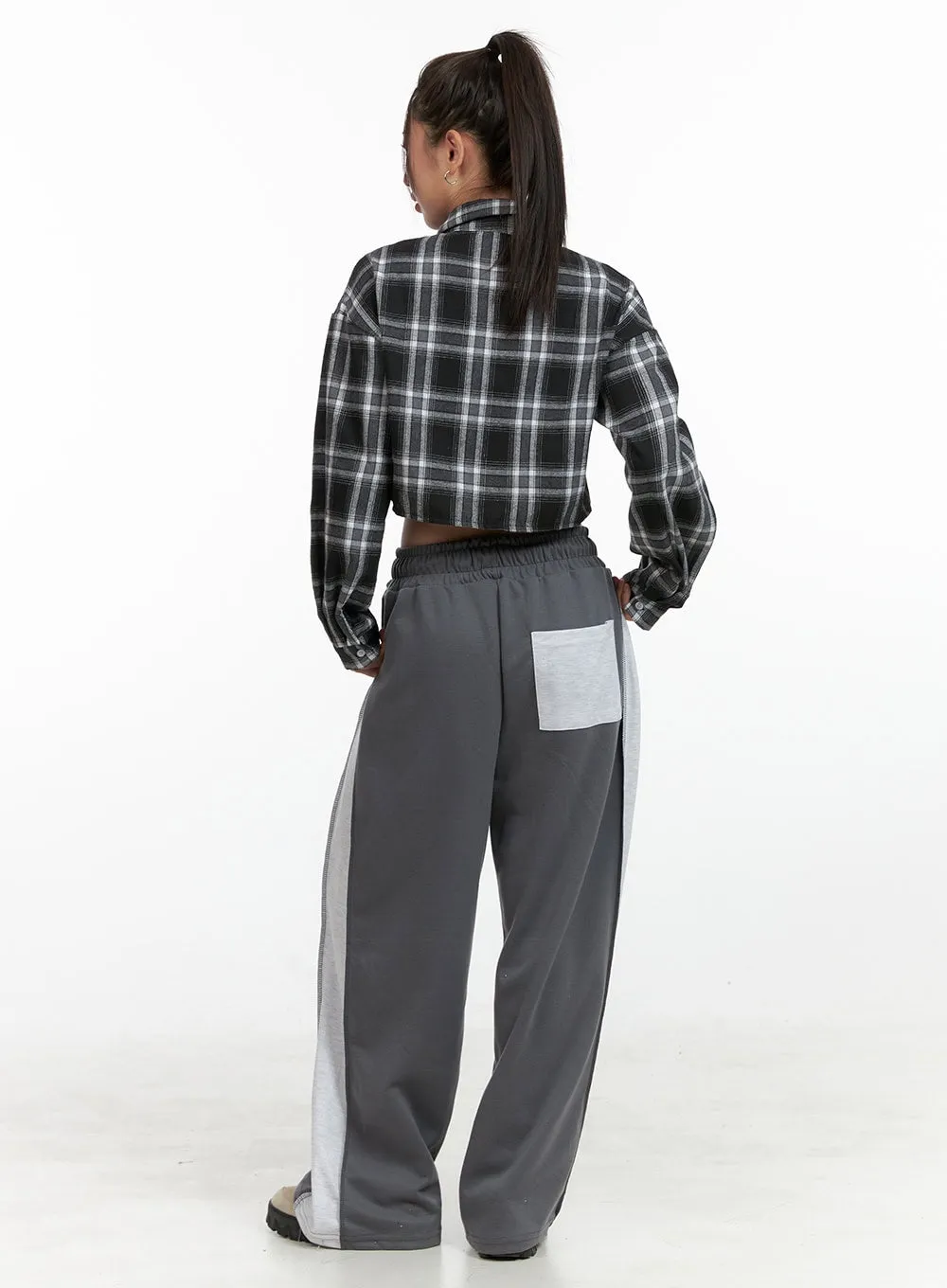 String Color Block Sweatpants OL408