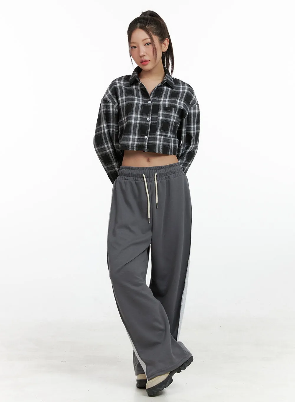 String Color Block Sweatpants OL408