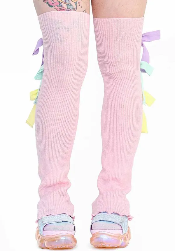 Sugar Ribbon [Pink] | LEG WARMERS