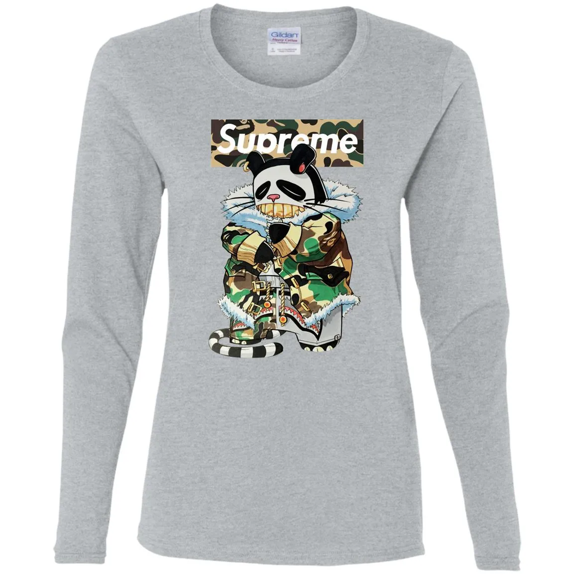 Supreme Panda Kung Fu T-shirt Women Long Sleeve Shirt