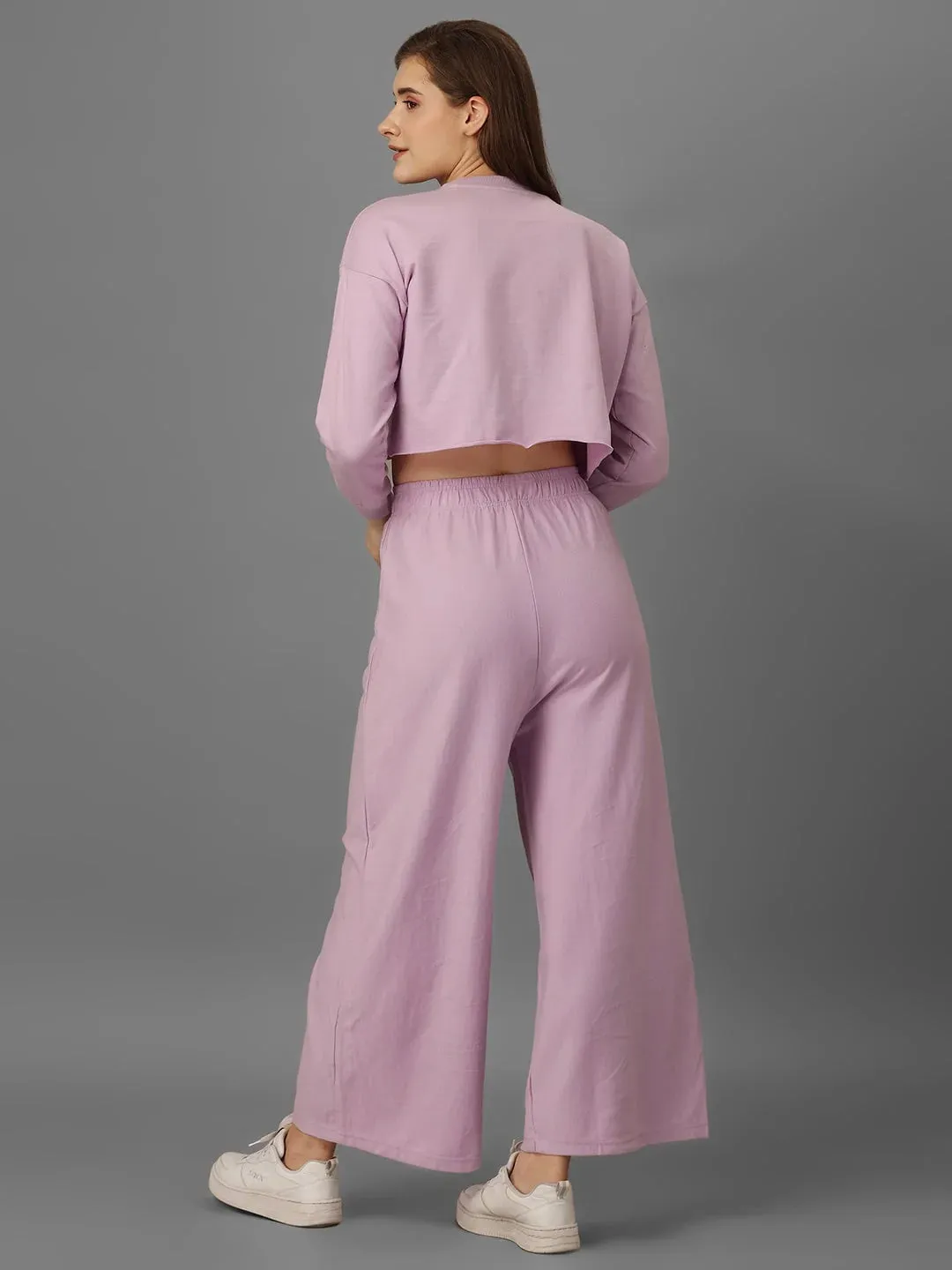 SXV Solid Lavender Pull-On Plazzo Pants